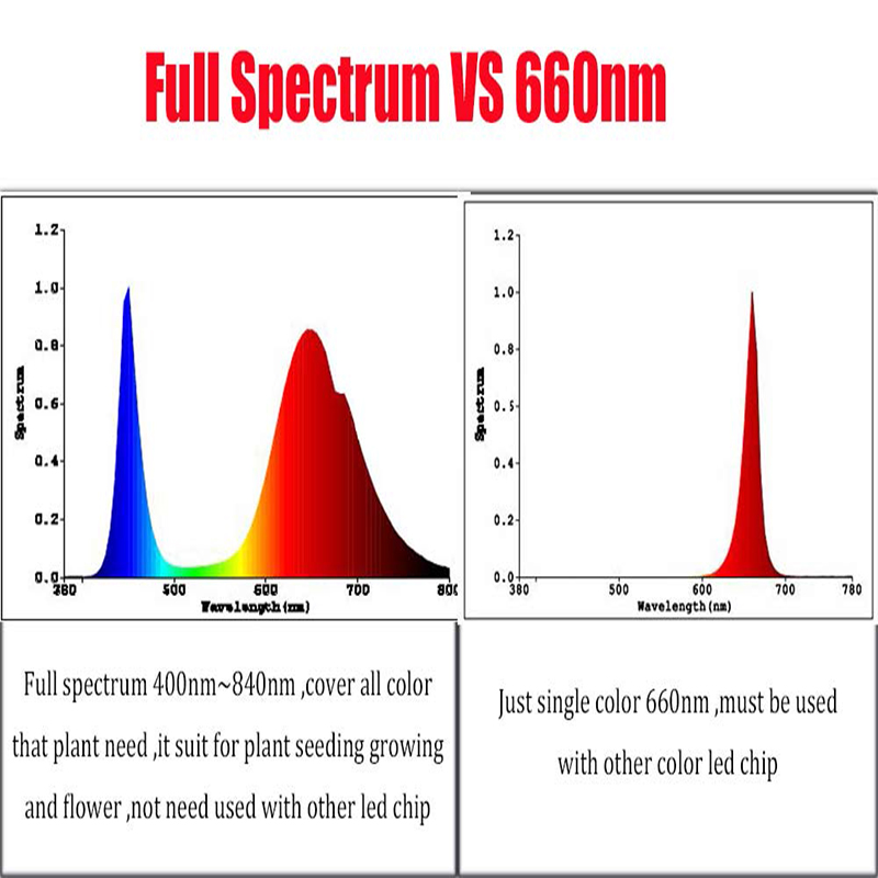 Фитопрожектор на базе полноспектрового фитосветодиода мощностью   50 Вт или 100Вт.
